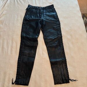 Harley Davidson Leather Lace-Up Pants